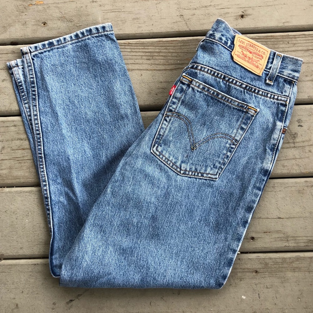 Levi’s 505 Jeans Denim Red Tab High Rise High Waisted Jeans 14 Short 14S